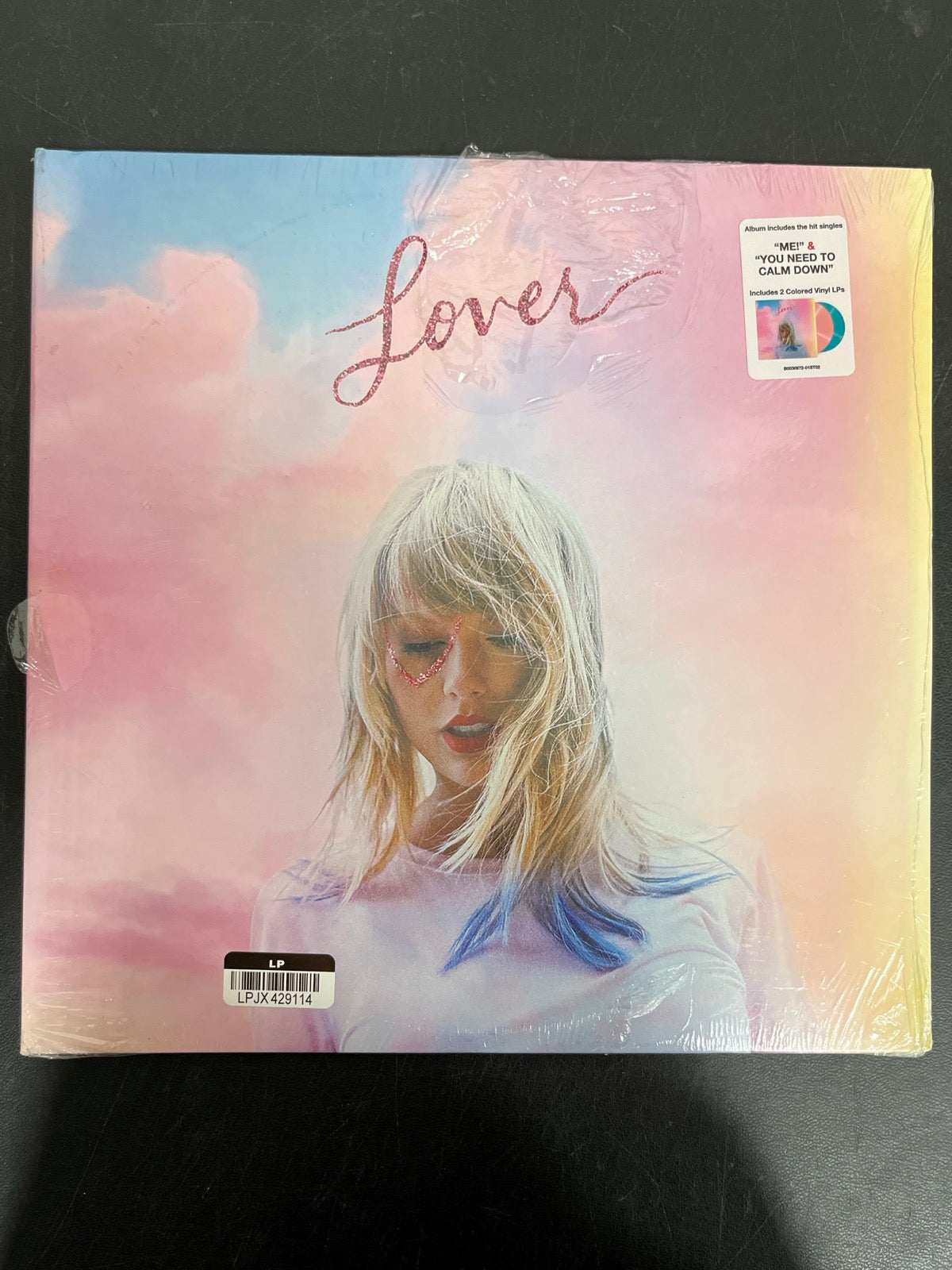FRONT - Taylor Swift - Lover Pink/Blue Vinyl ReIssue USED NOT TESTED