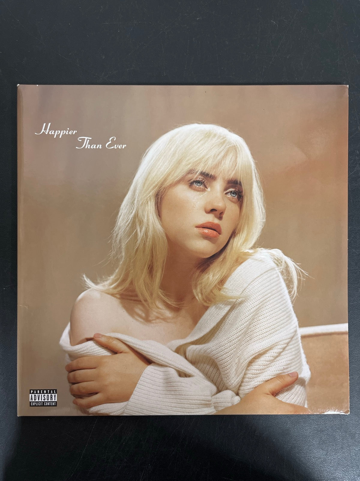 FRONT - Billie Eilish - Happier Than Ever LE Light Blue Etched Vinyl USED NOT TESTED