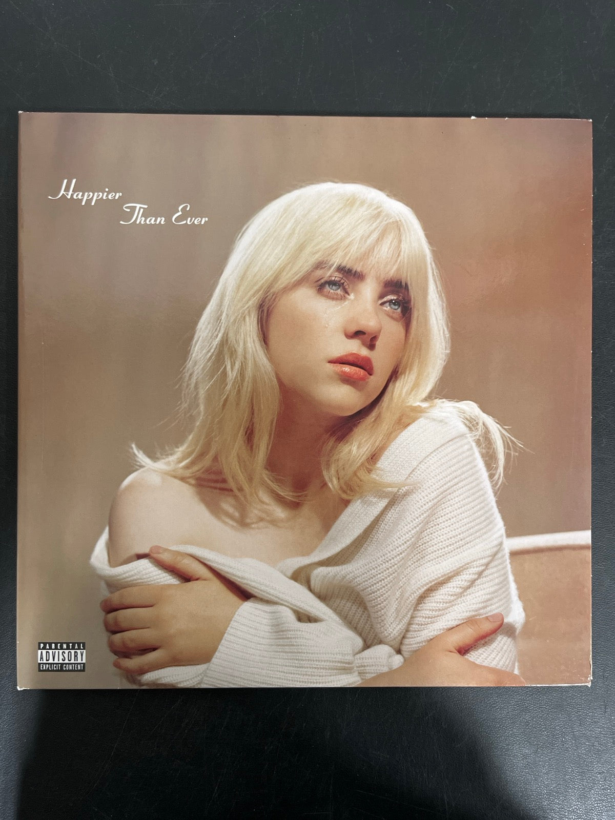 FRONT - Billie Eilish - Happier Than Ever LE Light Blue Etched Vinyl USED NOT TESTED