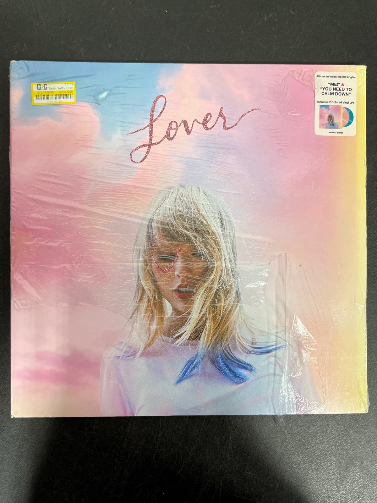 FRONT - Taylor Swift - Lover Pink/Blue Vinyl ReIssue USED NOT TESTED