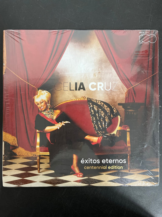 FRONT - Celia Cruz - Éxitos Eternos: Centenn ... LE Cherry Marble Vinyl USED NOT TESTED