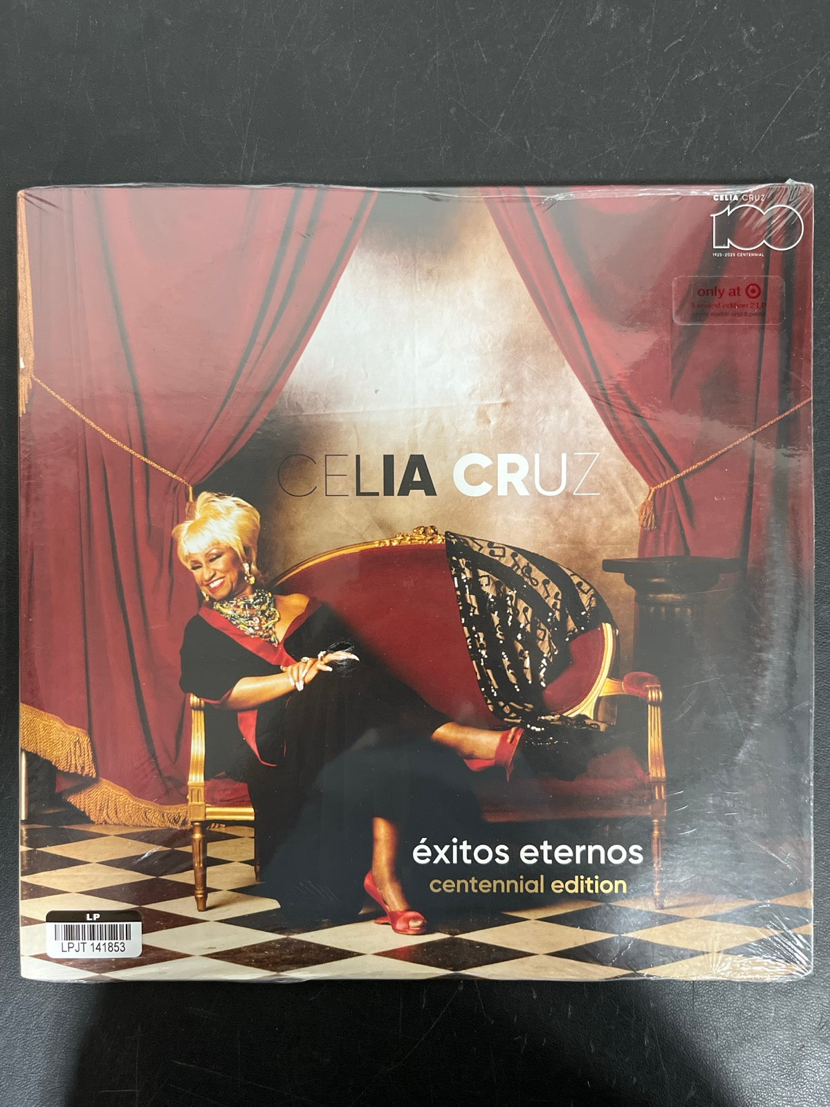 FRONT - Celia Cruz - Éxitos Eternos ... LE Cherry Marble Vinyl SEALED NOT TESTED