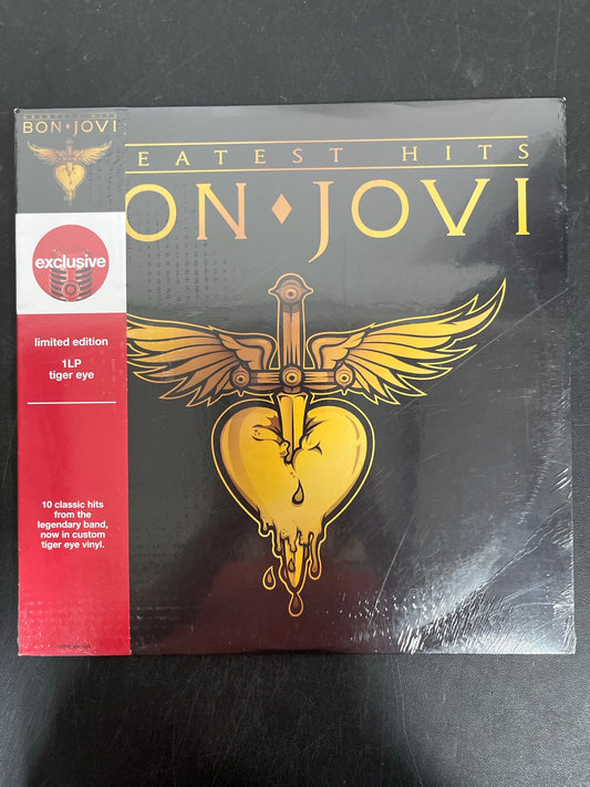 FRONT - Bon Jovi - Greatest Hits LE Tiger Eye Vinyl USED NOT TESTED