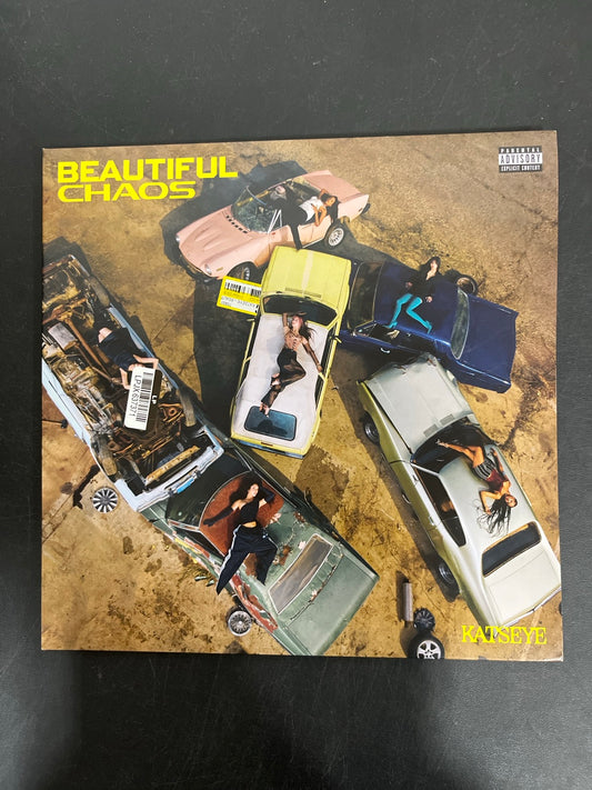 FRONT - KATSEYE - BEAUTIFUL CHAOS Target Exclusive Red Vinyl USED NOT TESTED