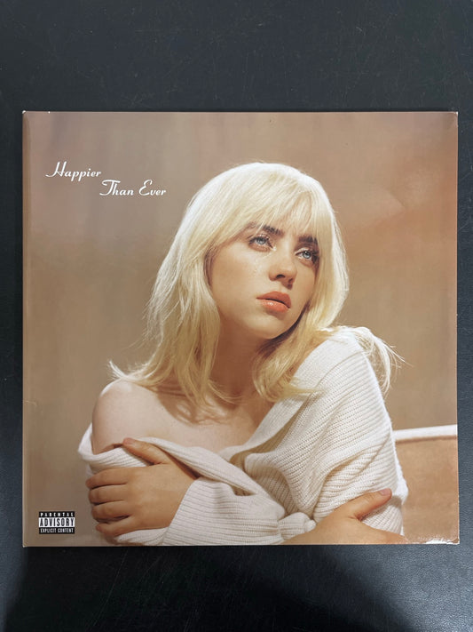 FRONT - Billie Eilish - Happier Than Ever LE Light Blue Etched Vinyl USED NOT TESTED