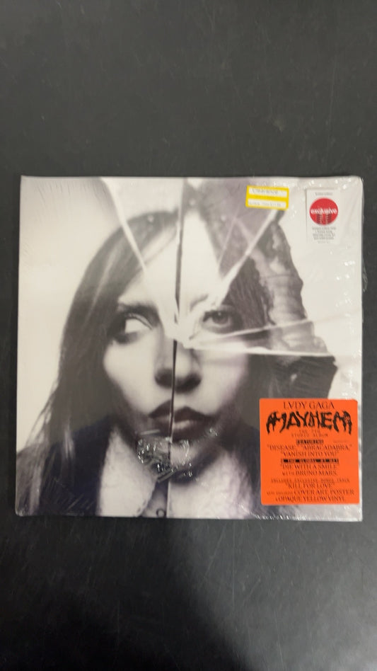 FRONT - Lady Gaga - MAYHEM LE Yellow Etched Vinyl USED NOT TESTED