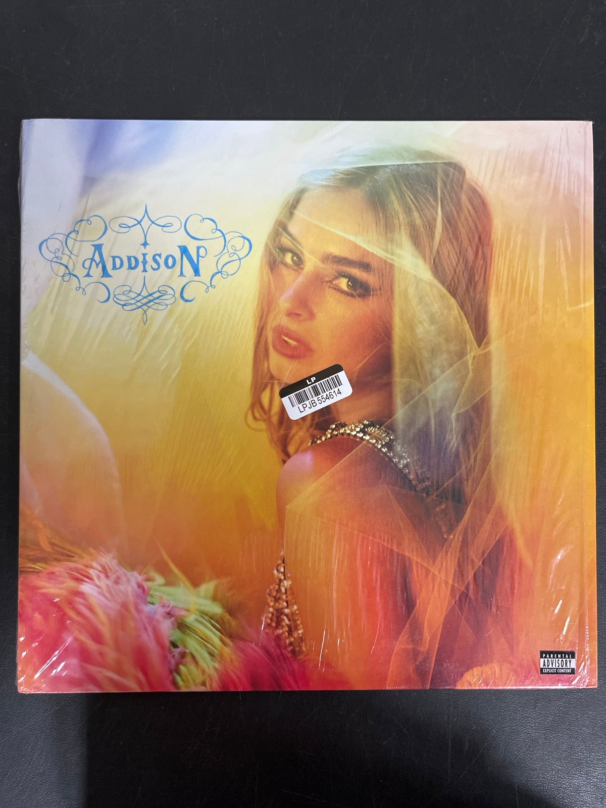FRONT - Addison Rae - Addison LE Yellow Marble Vinyl USED NOT TESTED
