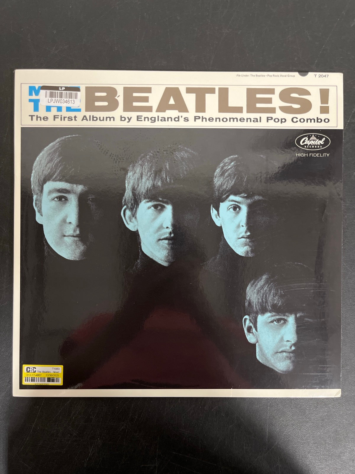 FRONT - The Beatles - Meet The Beatles! 180gm Blue Vinyl USED NOT TESTED