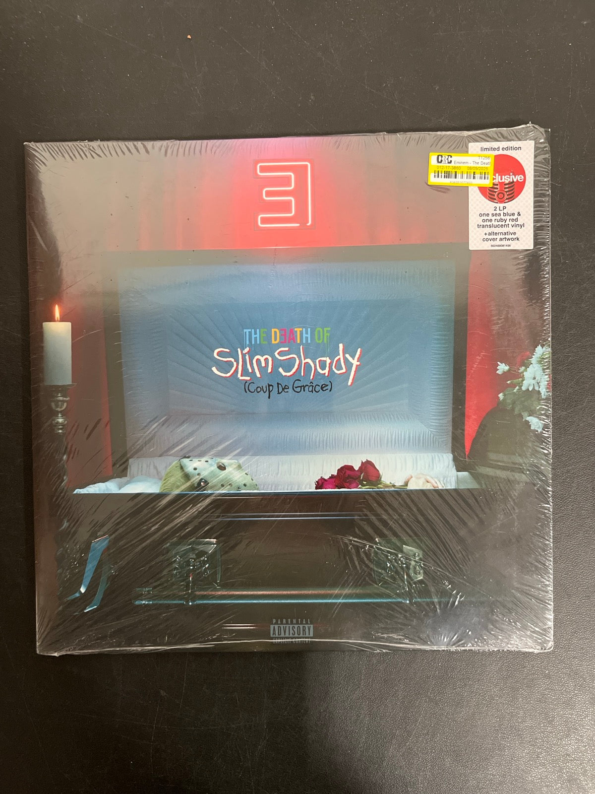 FRONT - Eminem - The Death of Slim Shady ... LE Blue / Red Vinyls SEALED NOT TESTED