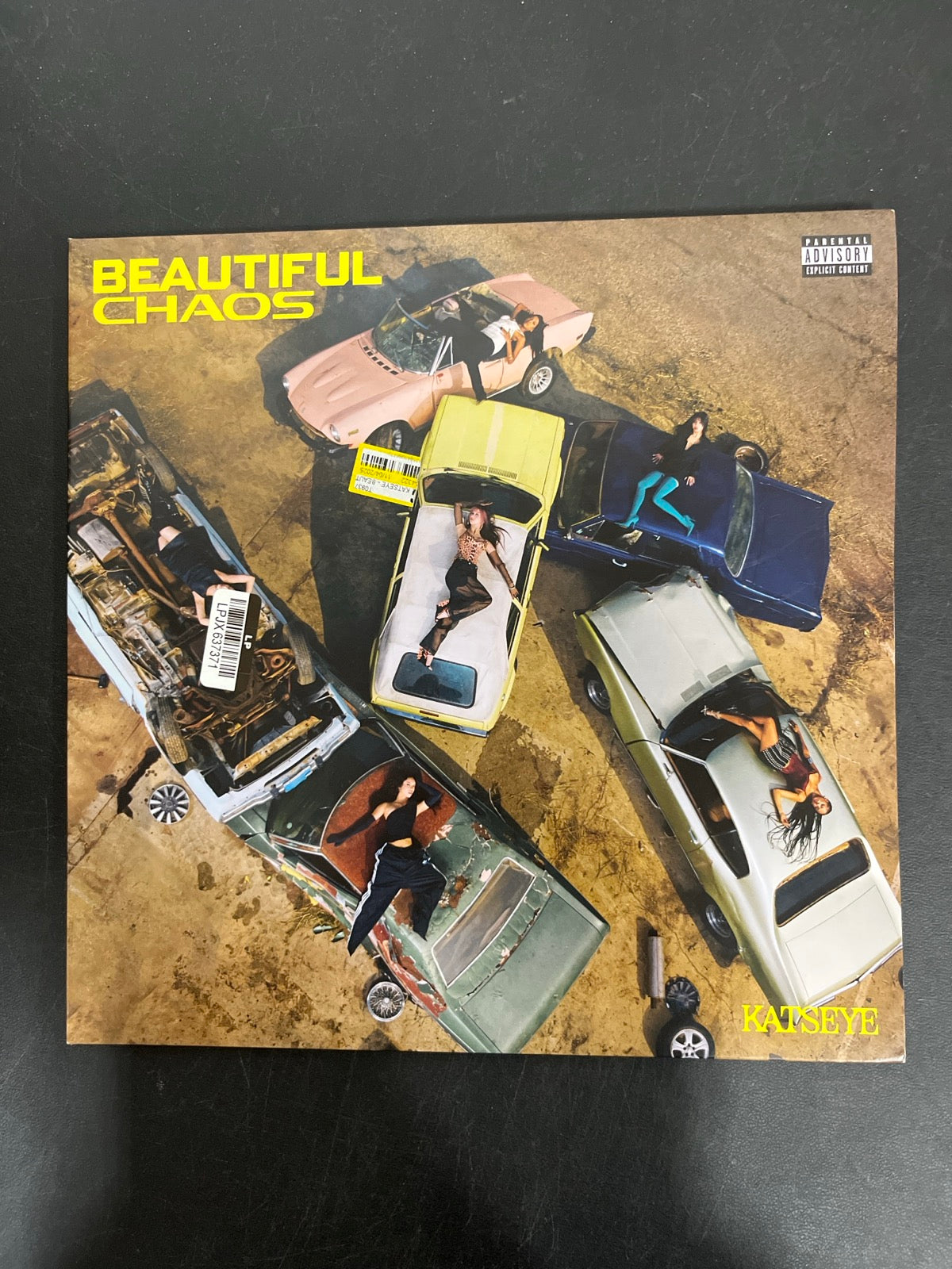 FRONT - KATSEYE - BEAUTIFUL CHAOS Target Exclusive Red Vinyl USED NOT TESTED