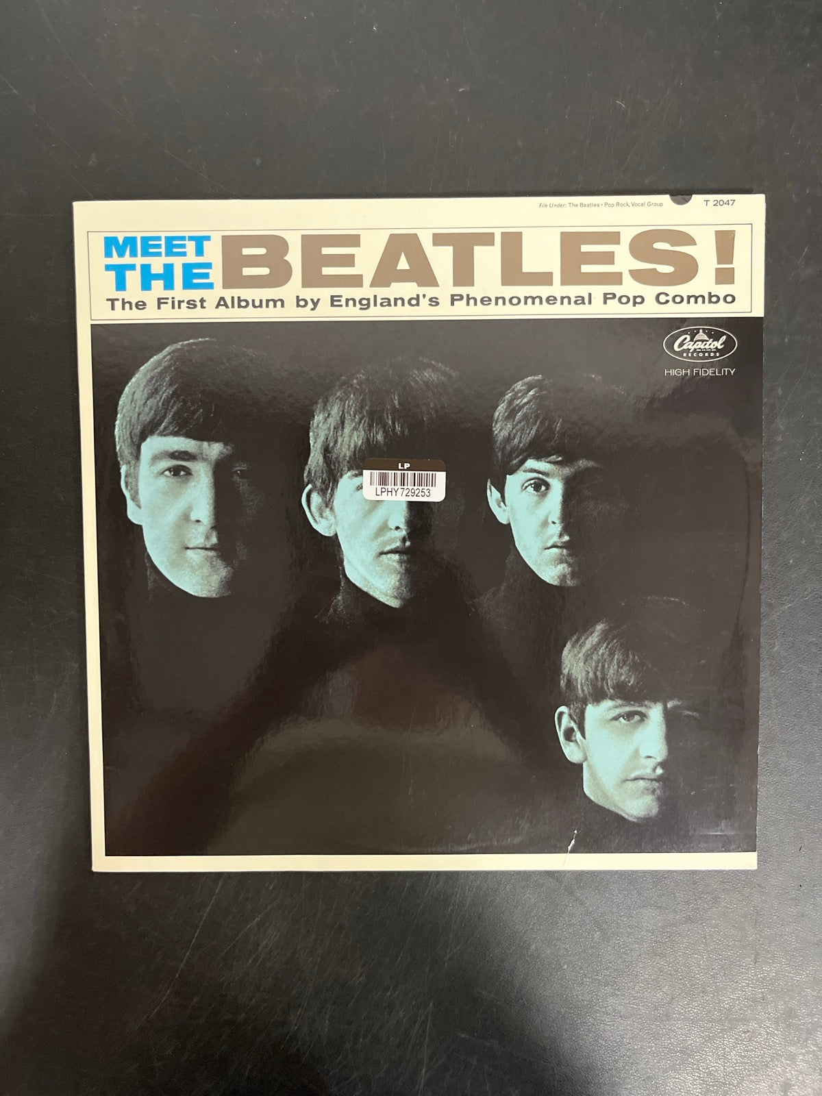 FRONT - The Beatles - Meet The Beatles! 180gm Blue Vinyl USED NOT TESTED