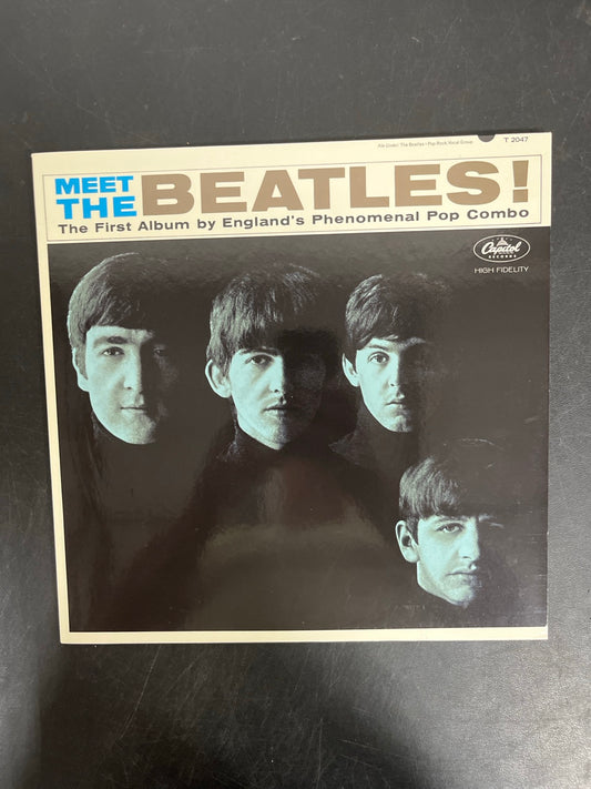 FRONT - The Beatles - Meet The Beatles! 180gm Blue Vinyl USED NOT TESTED