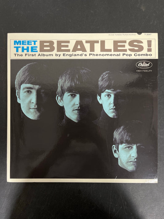 FRONT - The Beatles - Meet The Beatles! 180gm Blue Vinyl USED NOT TESTED