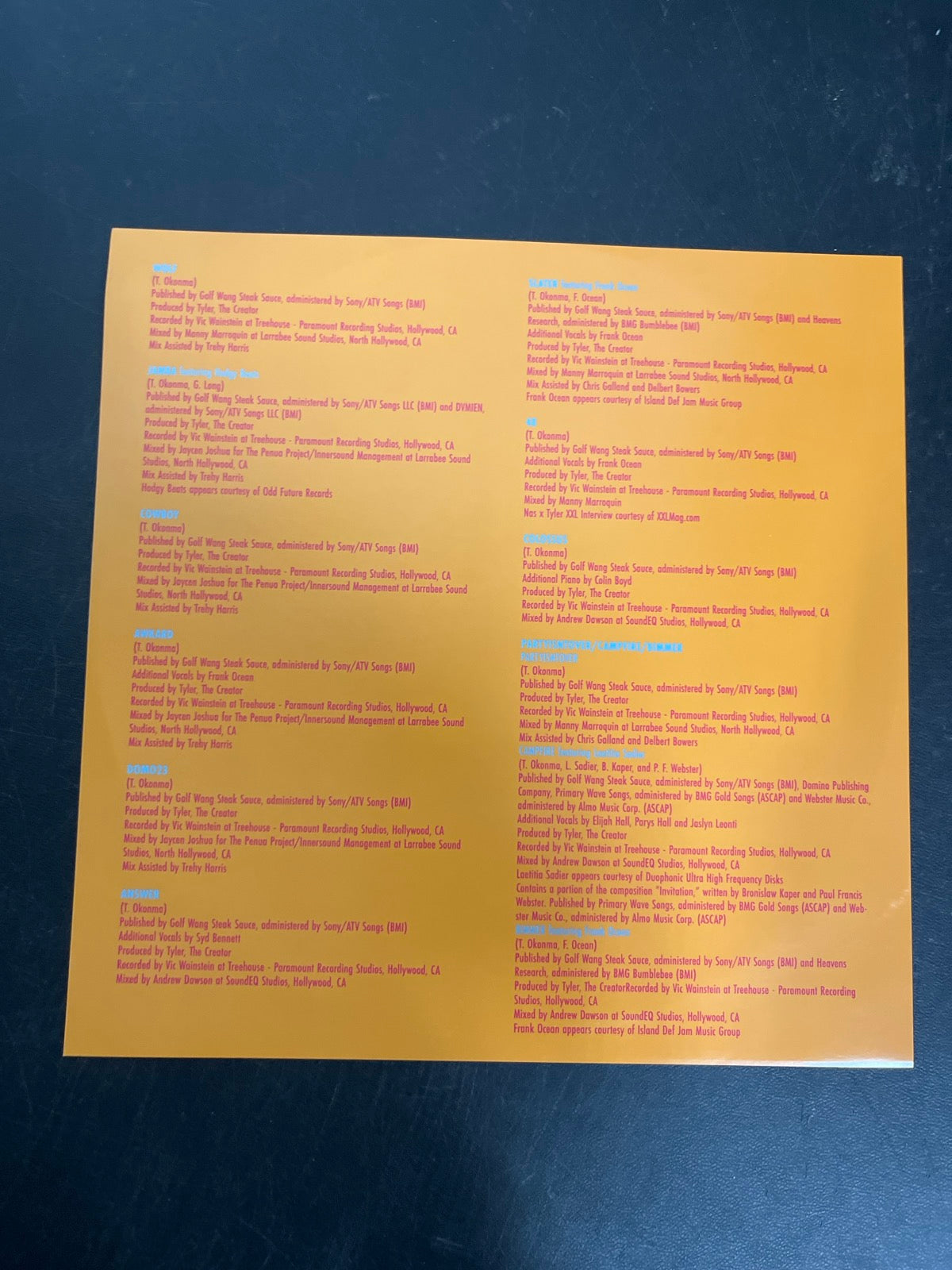 MISC_1 - Tyler, The Creator - Wolf LE Pink Vinyl USED NOT TESTED