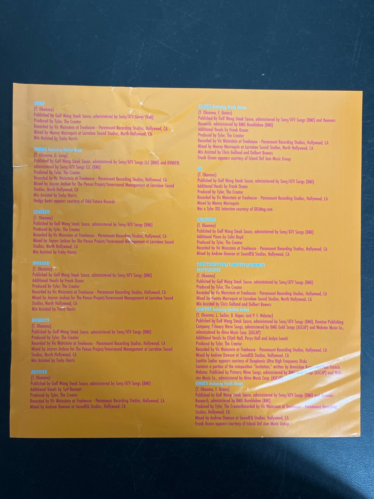 MISC_1 - Tyler, The Creator - Wolf LE Pink Vinyl USED NOT TESTED