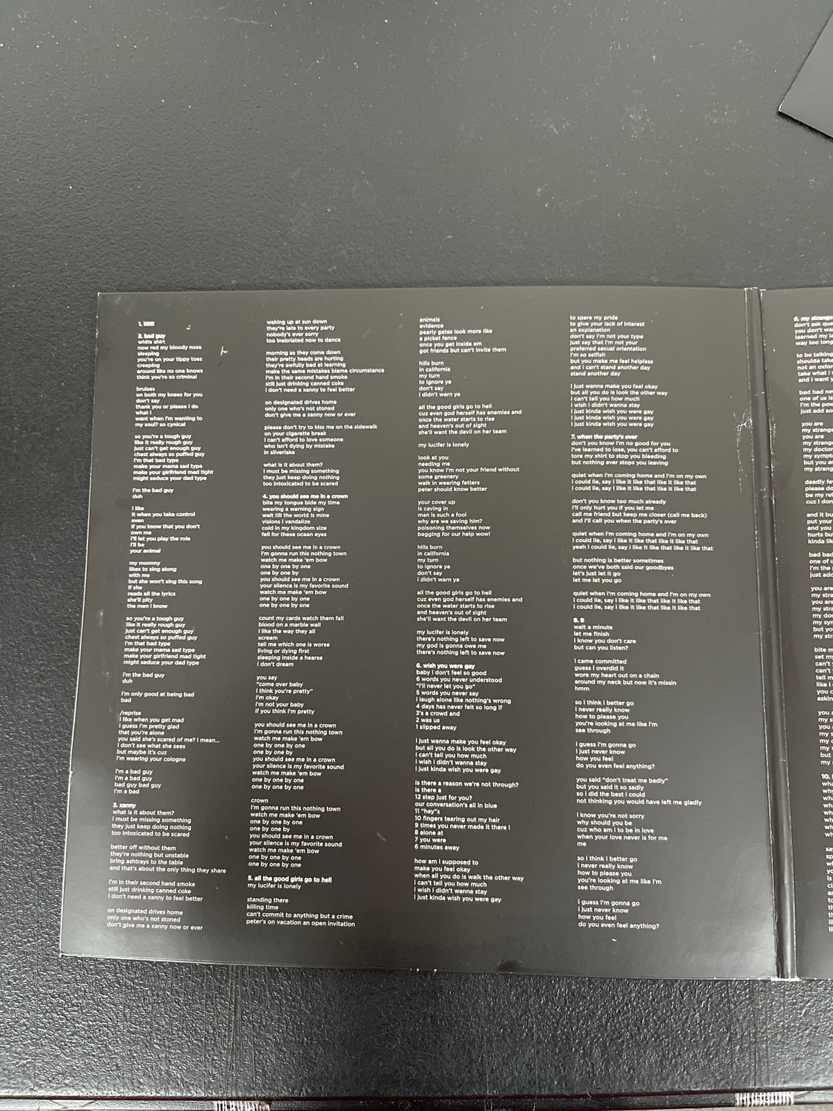 MISC_1 - Billie Eilish - WHEN WE ALL FALL AS... LE Glow In The Dark Vinyl USED NOT TESTED