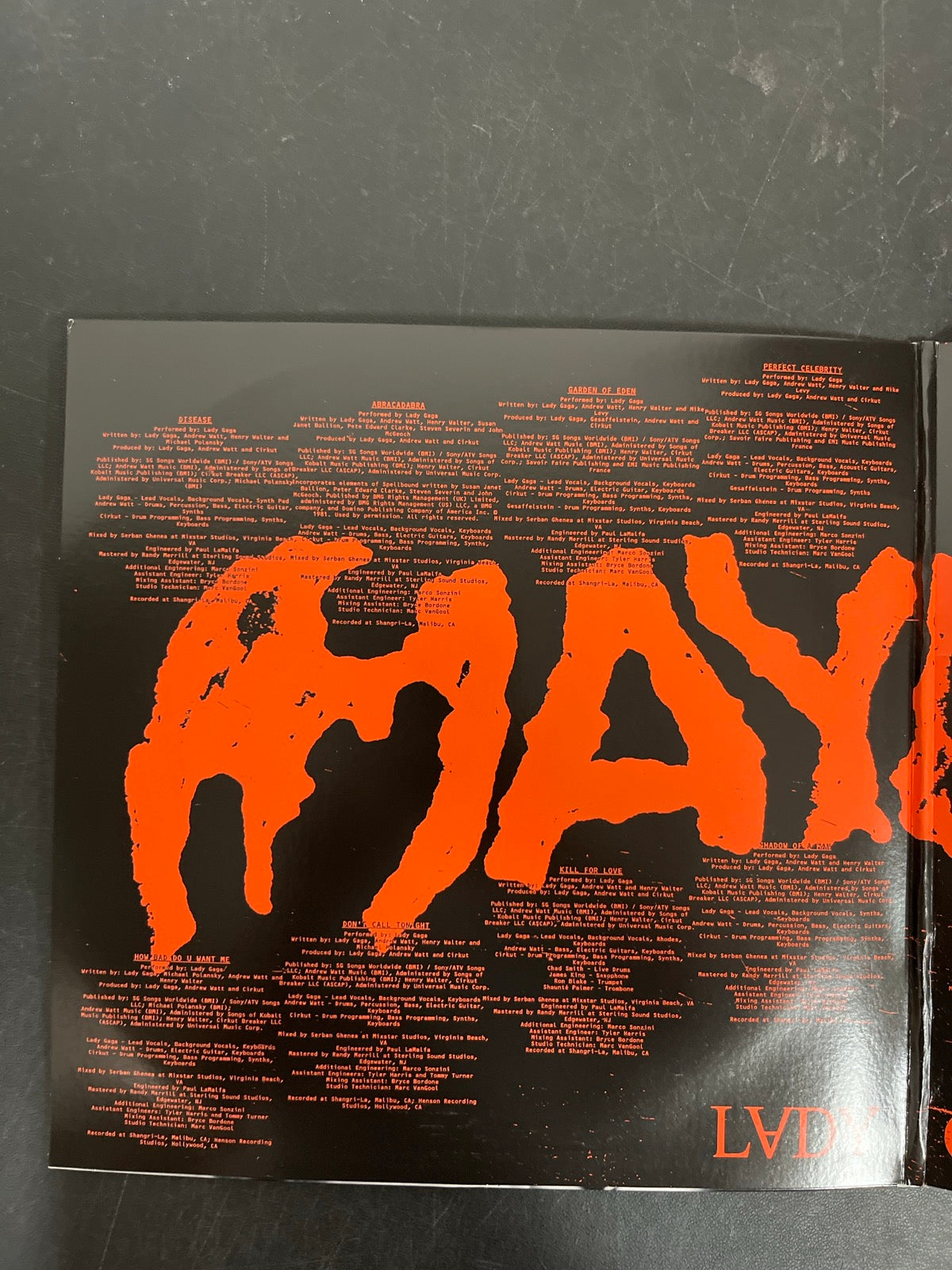 MISC_1 - Lady Gaga - MAYHEM LE Yellow Etched Vinyl USED NOT TESTED