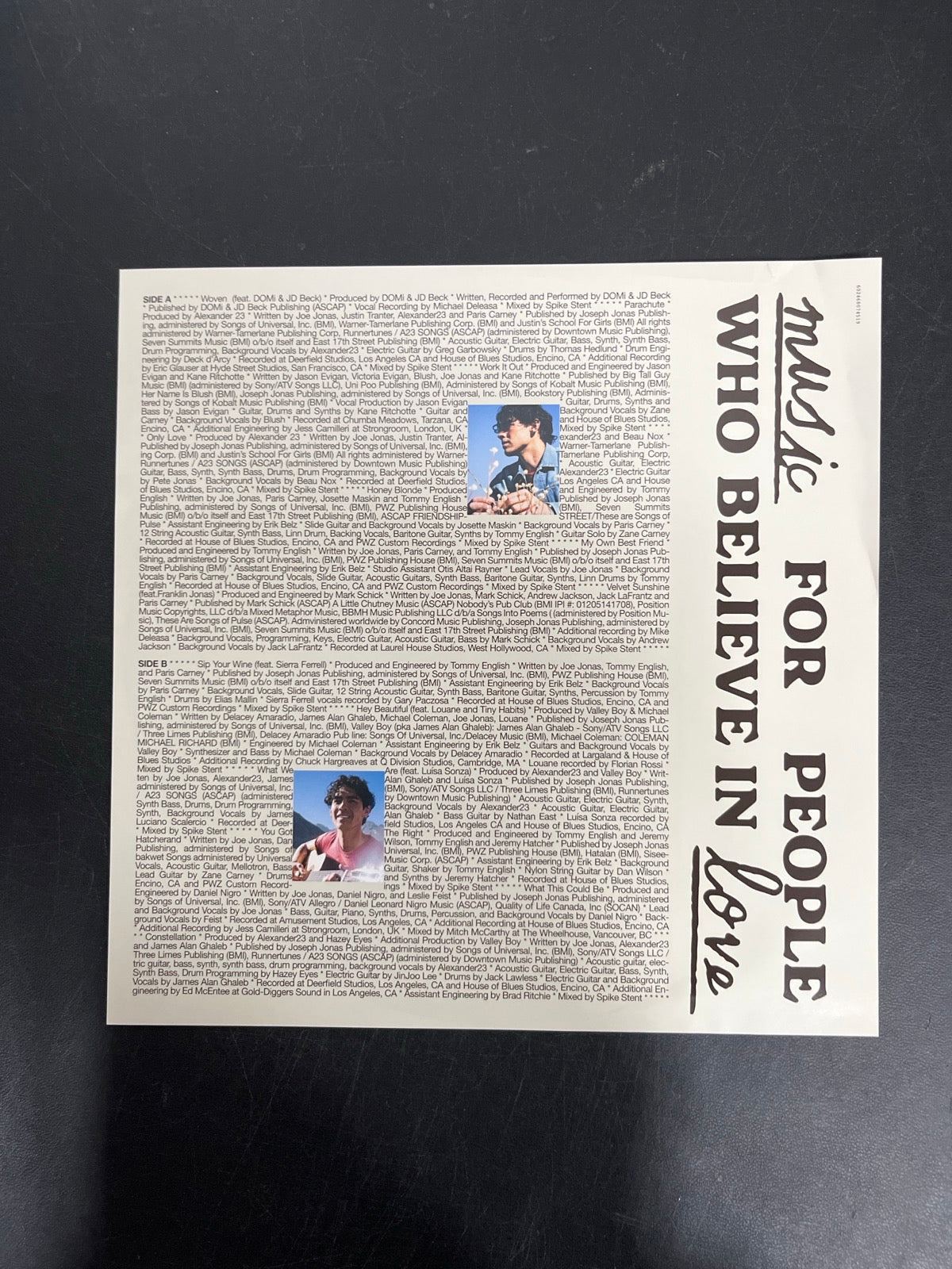 MISC_1 - Joe Jonas - Music for People Who ... Target Exclusive Blue Vinyl USED NOT TESTED