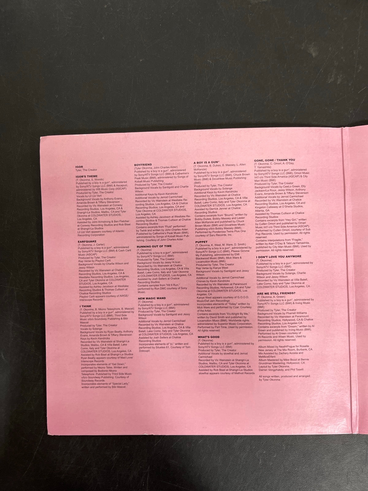 MISC_1 - Tyler, The Creator - IGOR Black Vinyl USED NOT TESTED