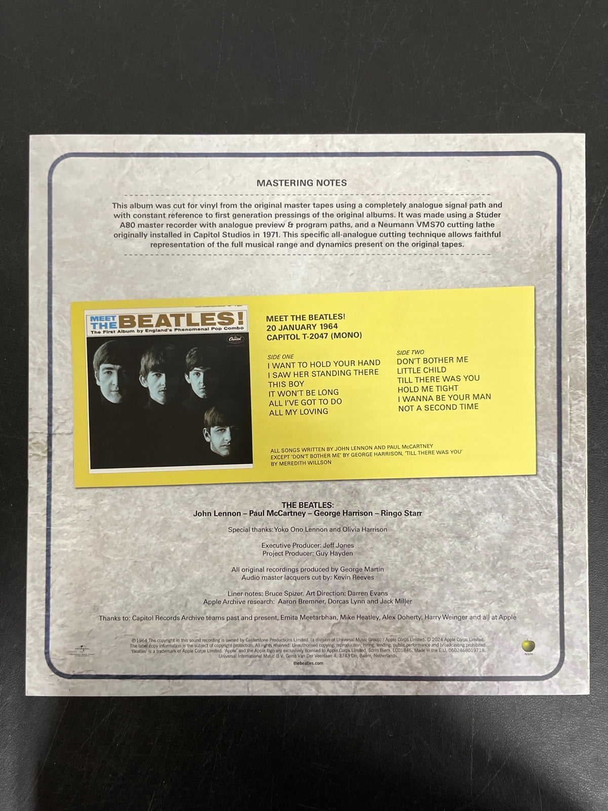 MISC_2 - The Beatles - Meet The Beatles! 180gm Blue Vinyl USED NOT TESTED