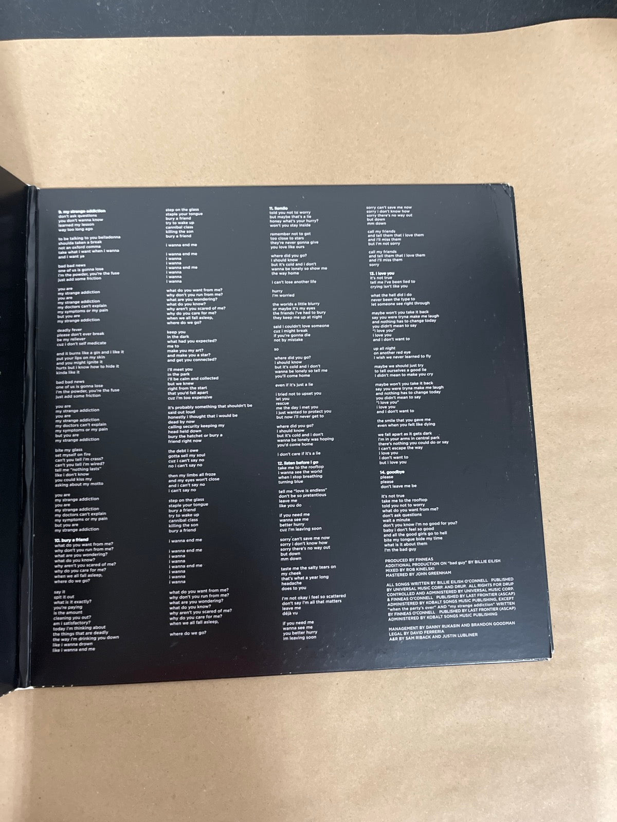 MISC_2 - Billie Eilish - WHEN WE ALL FALL ... LE Green Vinyl USED NOT TESTED