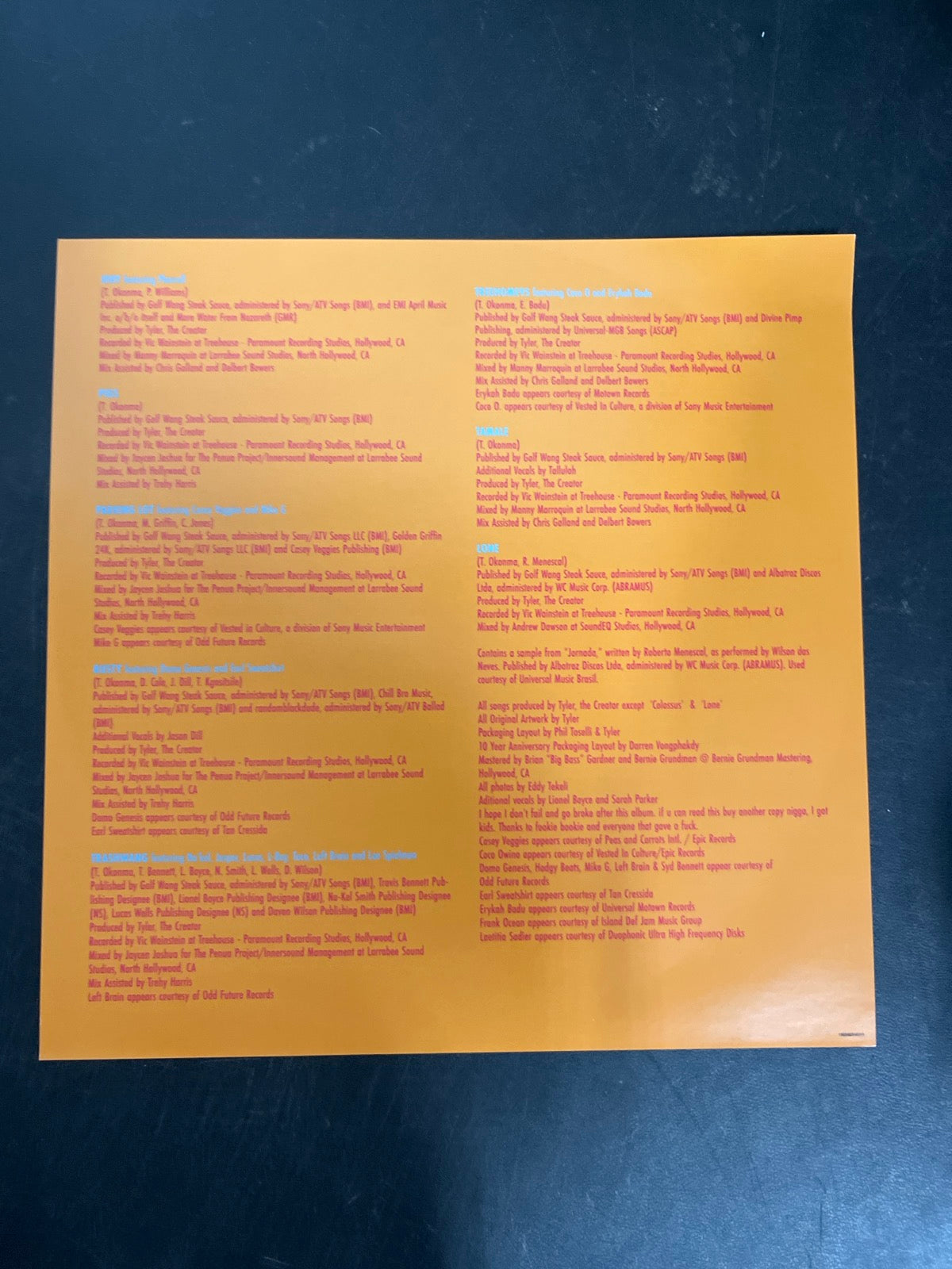 MISC_2 - Tyler, The Creator - Wolf LE Pink Vinyl USED NOT TESTED