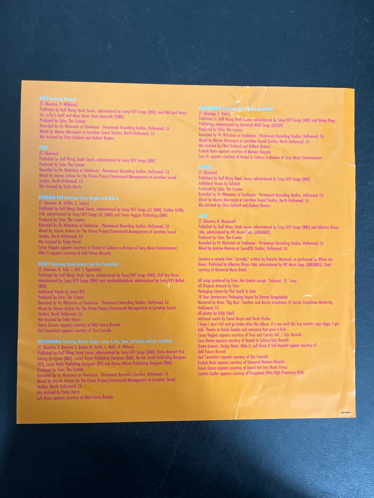 MISC_2 - Tyler, The Creator - Wolf LE Pink Vinyl USED NOT TESTED