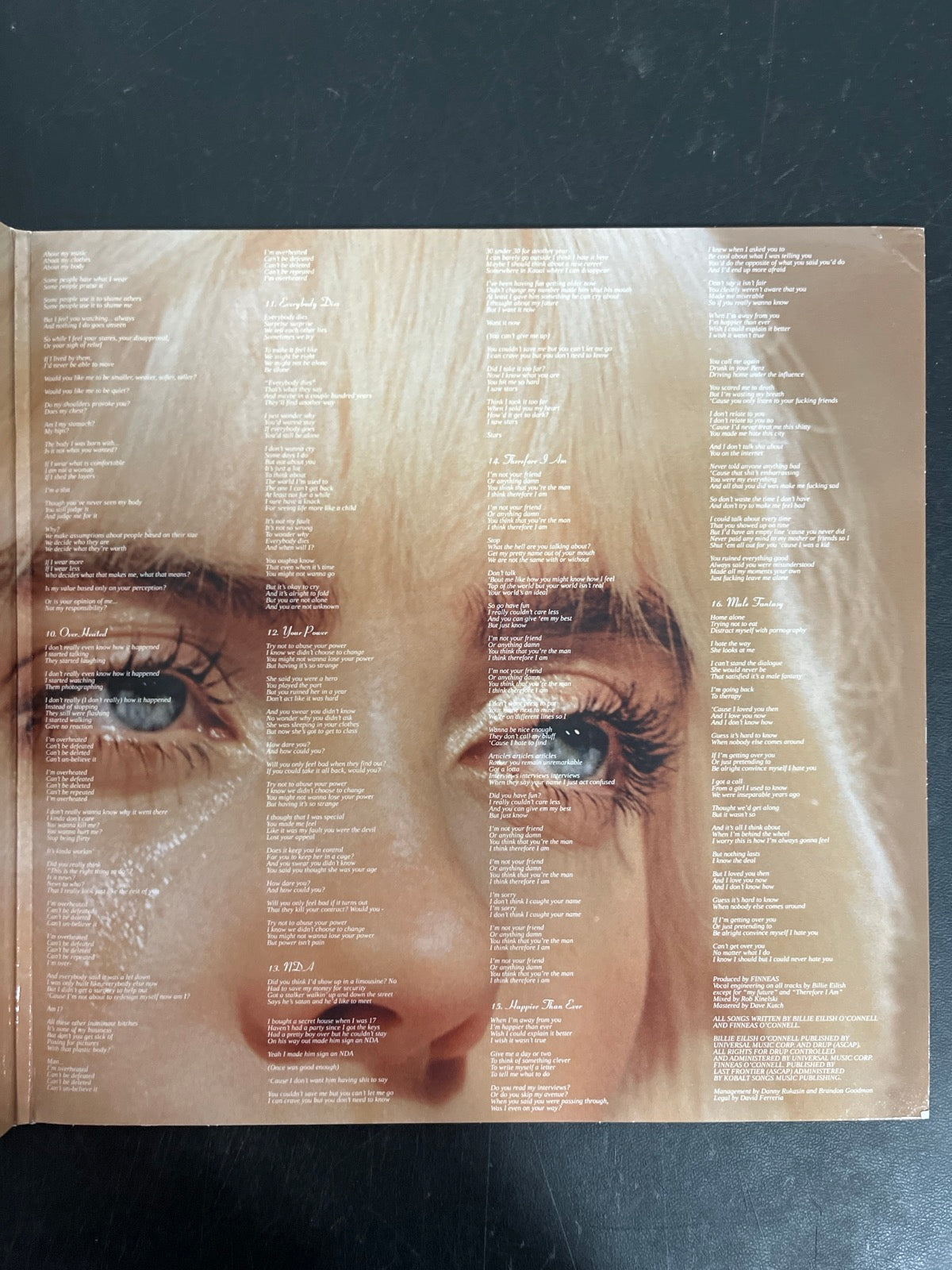 MISC_2 - Billie Eilish - Happier Than Ever LE Light Blue Etched Vinyl USED NOT TESTED
