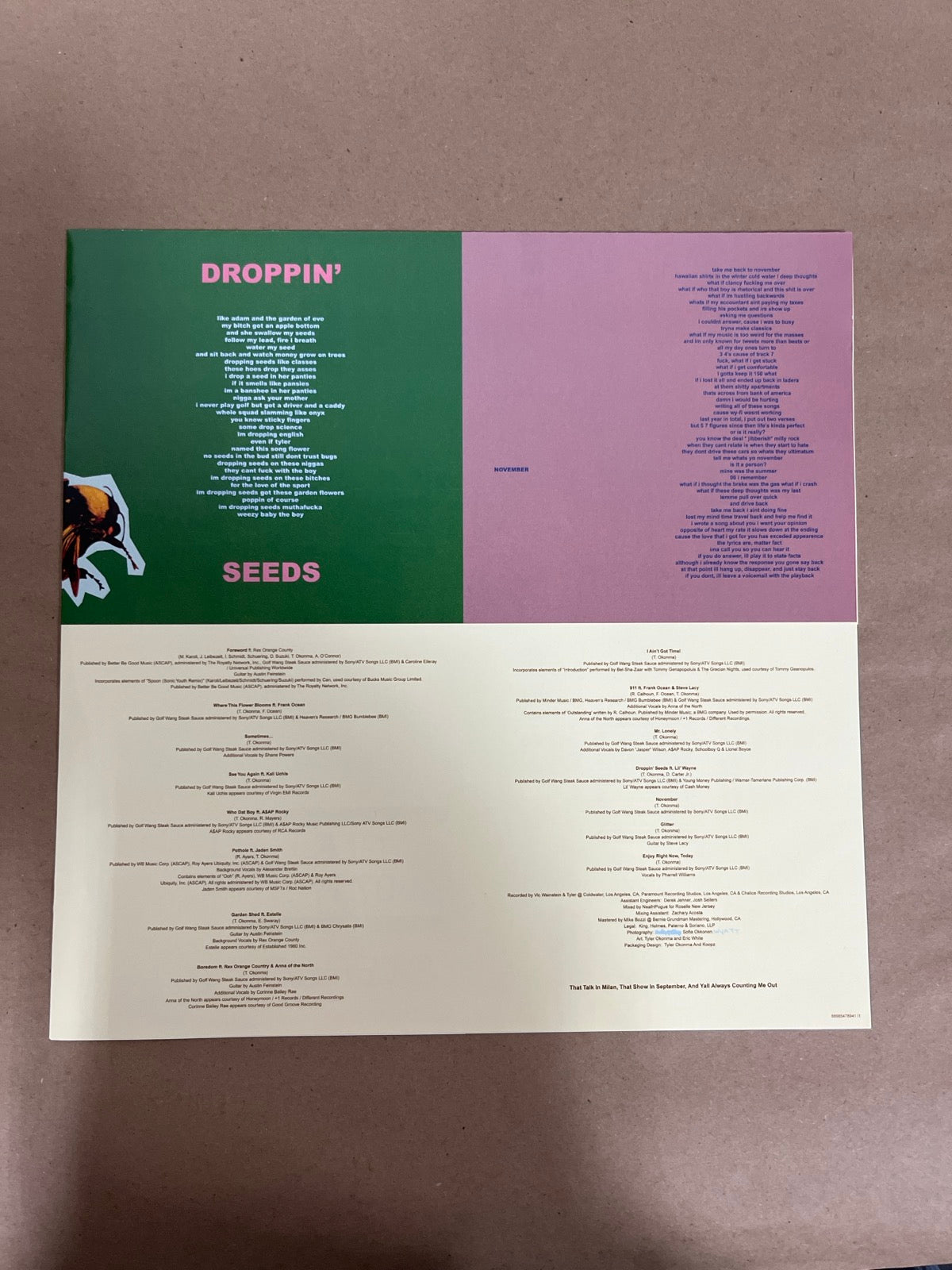 MISC_3 - Tyler, the Creator - Flower Boy LE Vinyl USED NOT TESTED