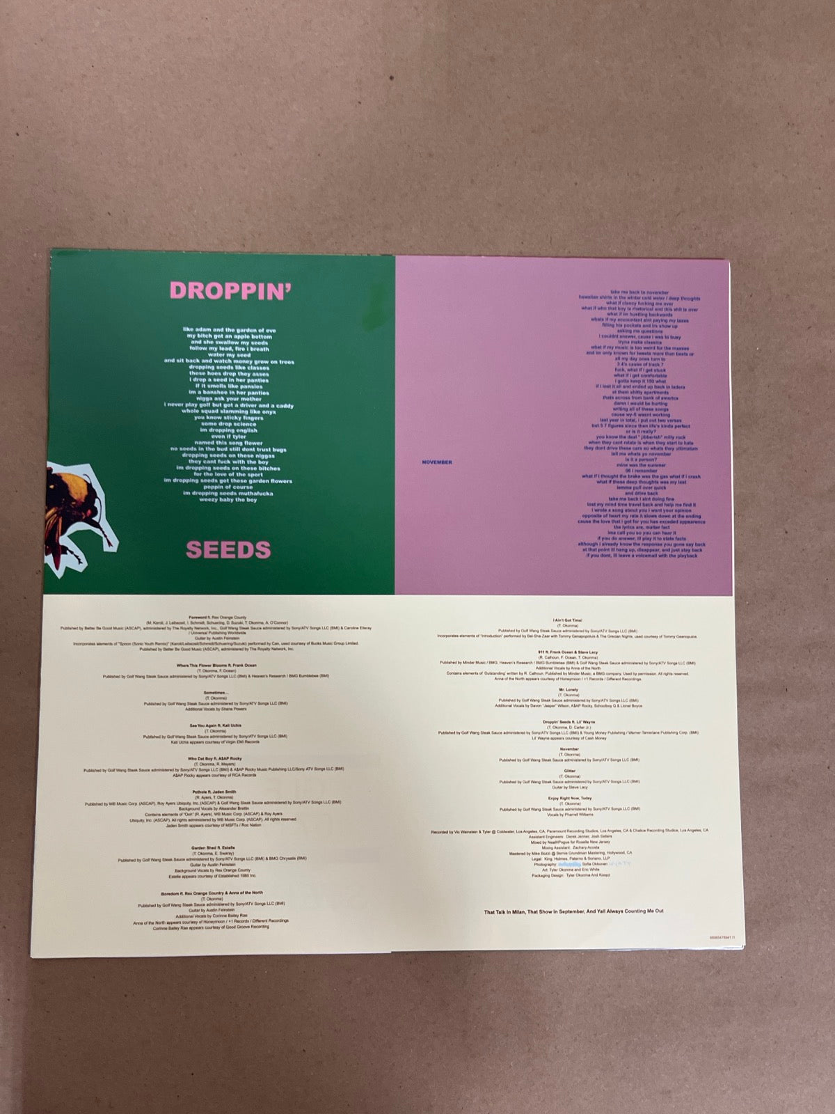MISC_3 - Tyler, the Creator - Flower Boy LE Vinyl USED NOT TESTED