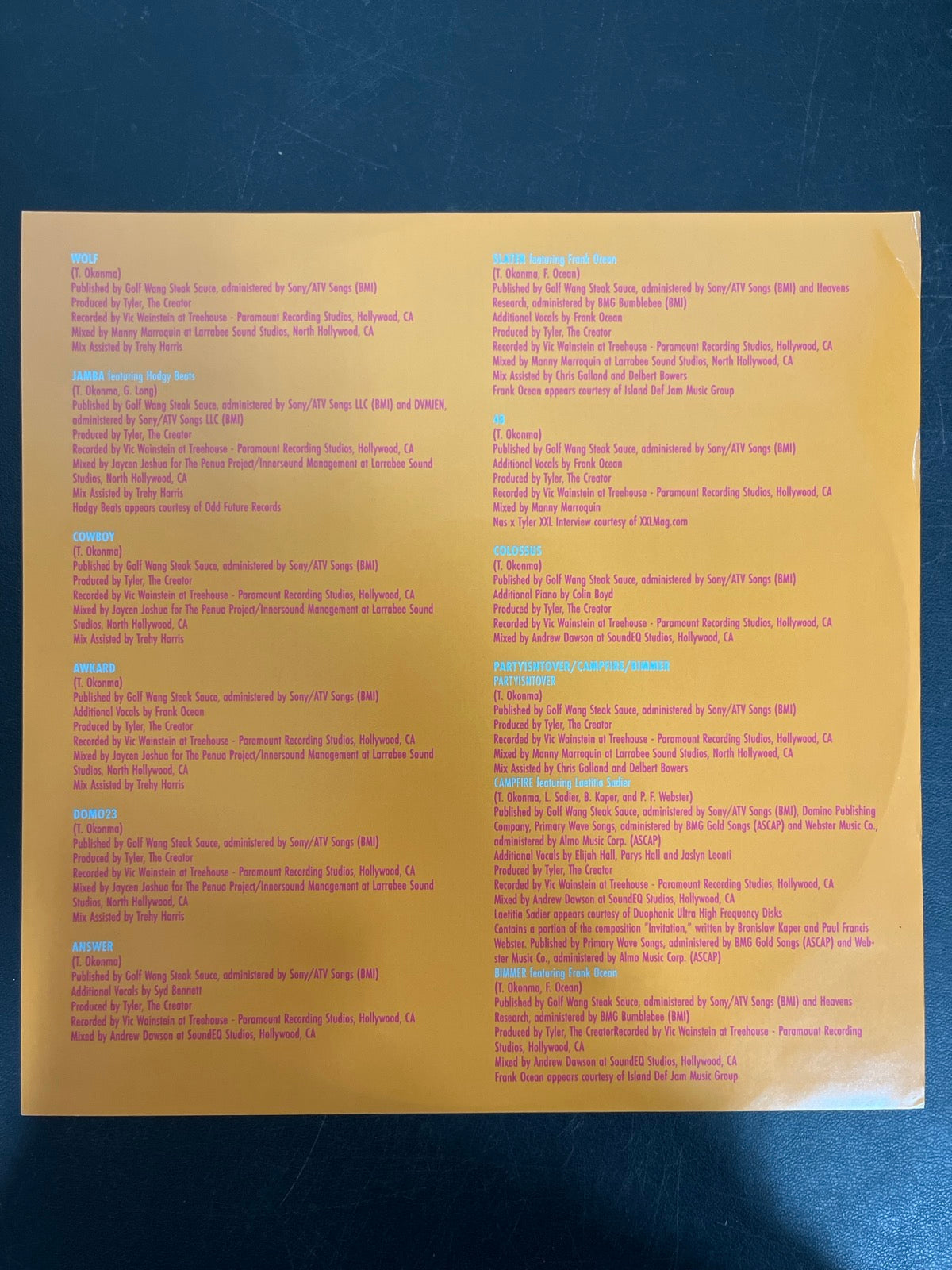 MISC_3 - Tyler, The Creator - Wolf LE Pink Vinyl USED NOT TESTED