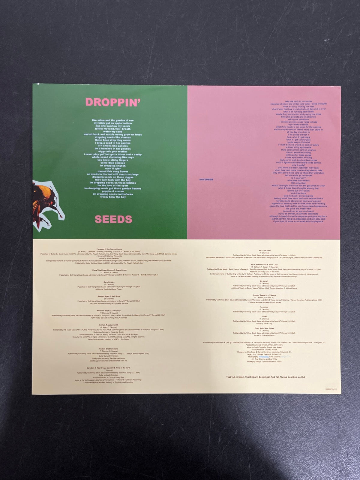 MISC_3 - Tyler, the Creator - Flower Boy LE Vinyl USED NOT TESTED