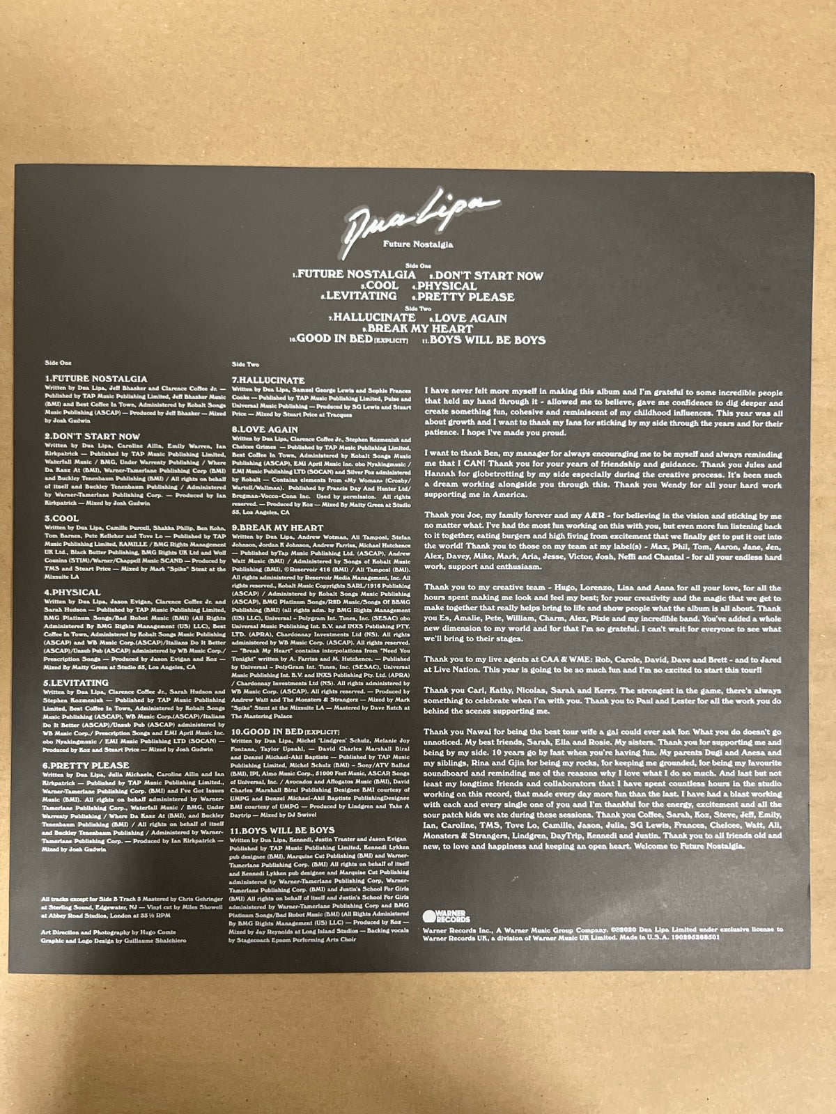 MISC_3 - Dua Lipa - Future Nostalgia Reissue Vinyl USED NOT TESTED