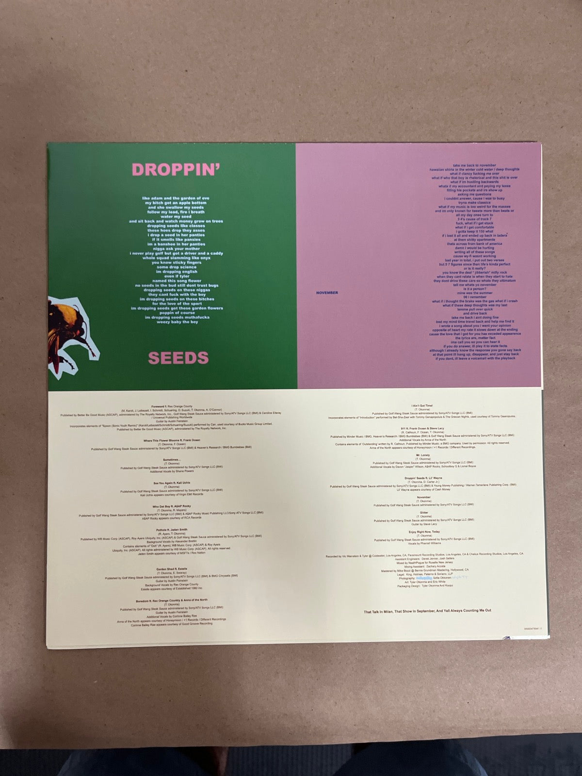 MISC_3 - Tyler, the Creator - Flower Boy LE Vinyl USED NOT TESTED