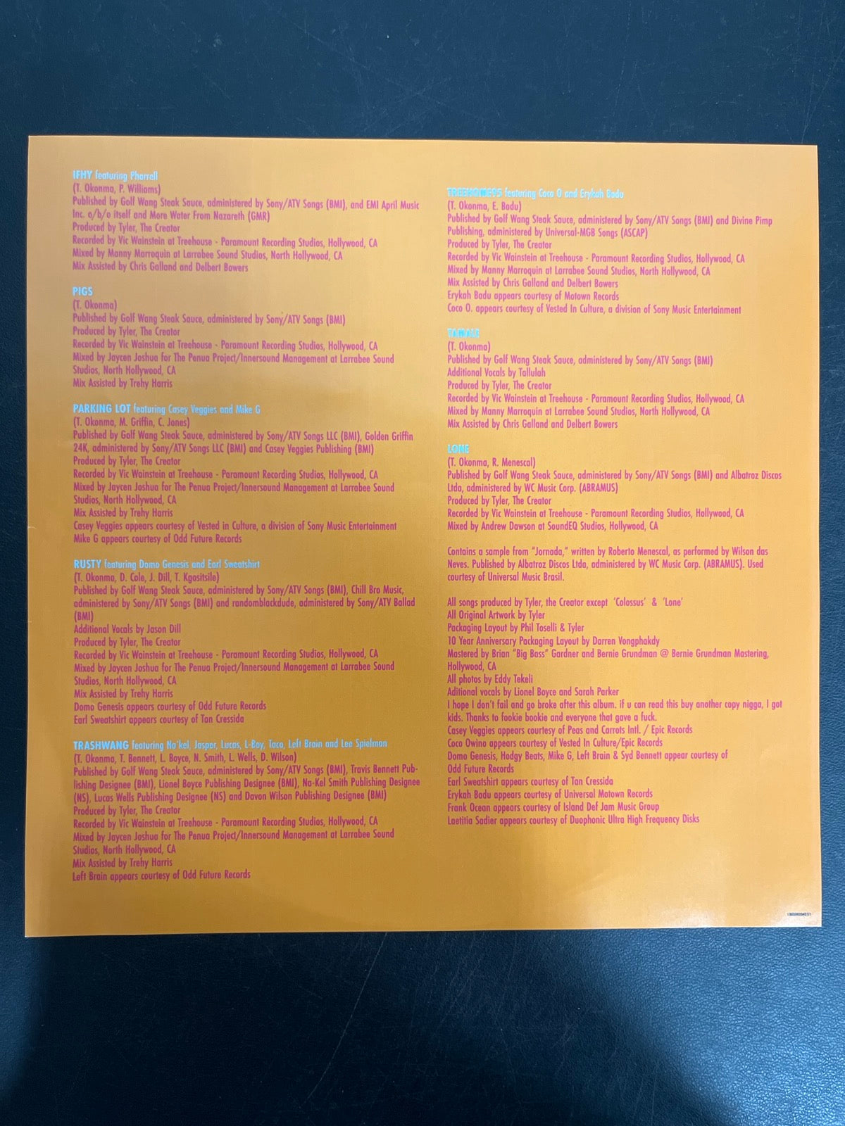 MISC_4 - Tyler, The Creator - Wolf LE Pink Vinyl USED NOT TESTED
