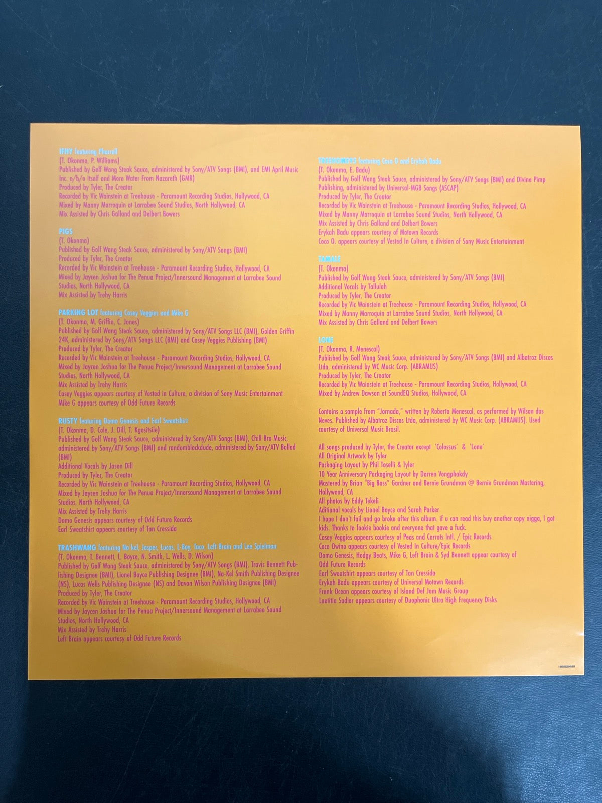 MISC_4 - Tyler, The Creator - Wolf LE Pink Vinyl USED NOT TESTED