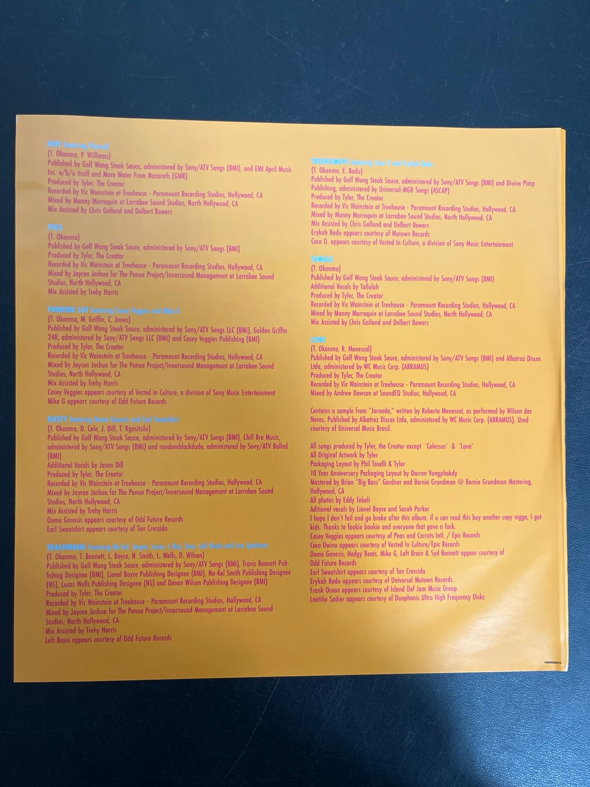 MISC_4 - Tyler, The Creator - Wolf LE Pink Vinyl USED NOT TESTED