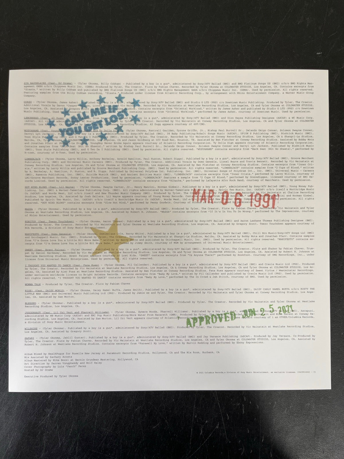 MISC_4 - Tyler, The Creator - Call Me If You ... Target Exclusive Vinyl USED NOT TESTED