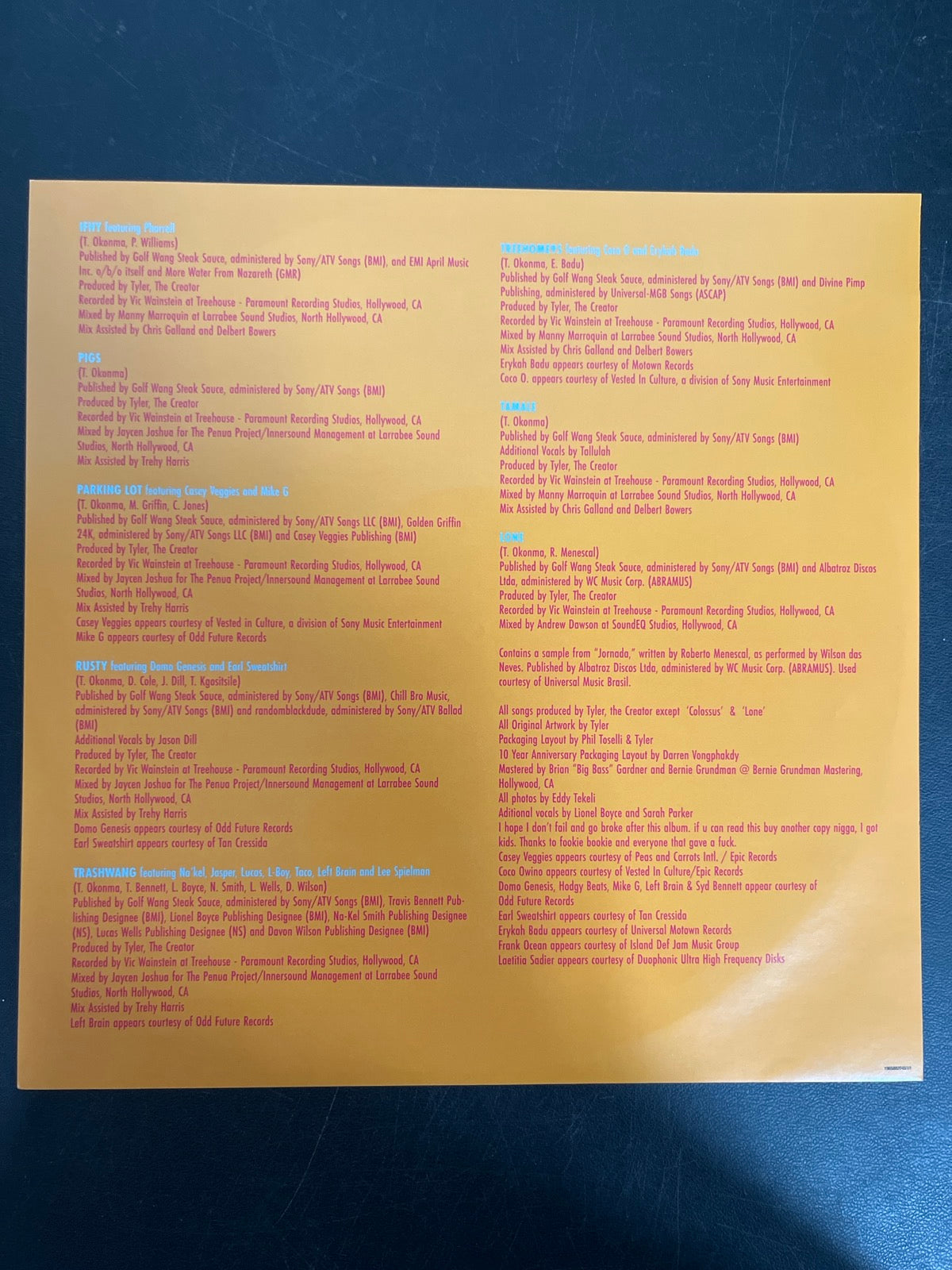 MISC_4 - Tyler, The Creator - Wolf LE Pink Vinyl USED NOT TESTED