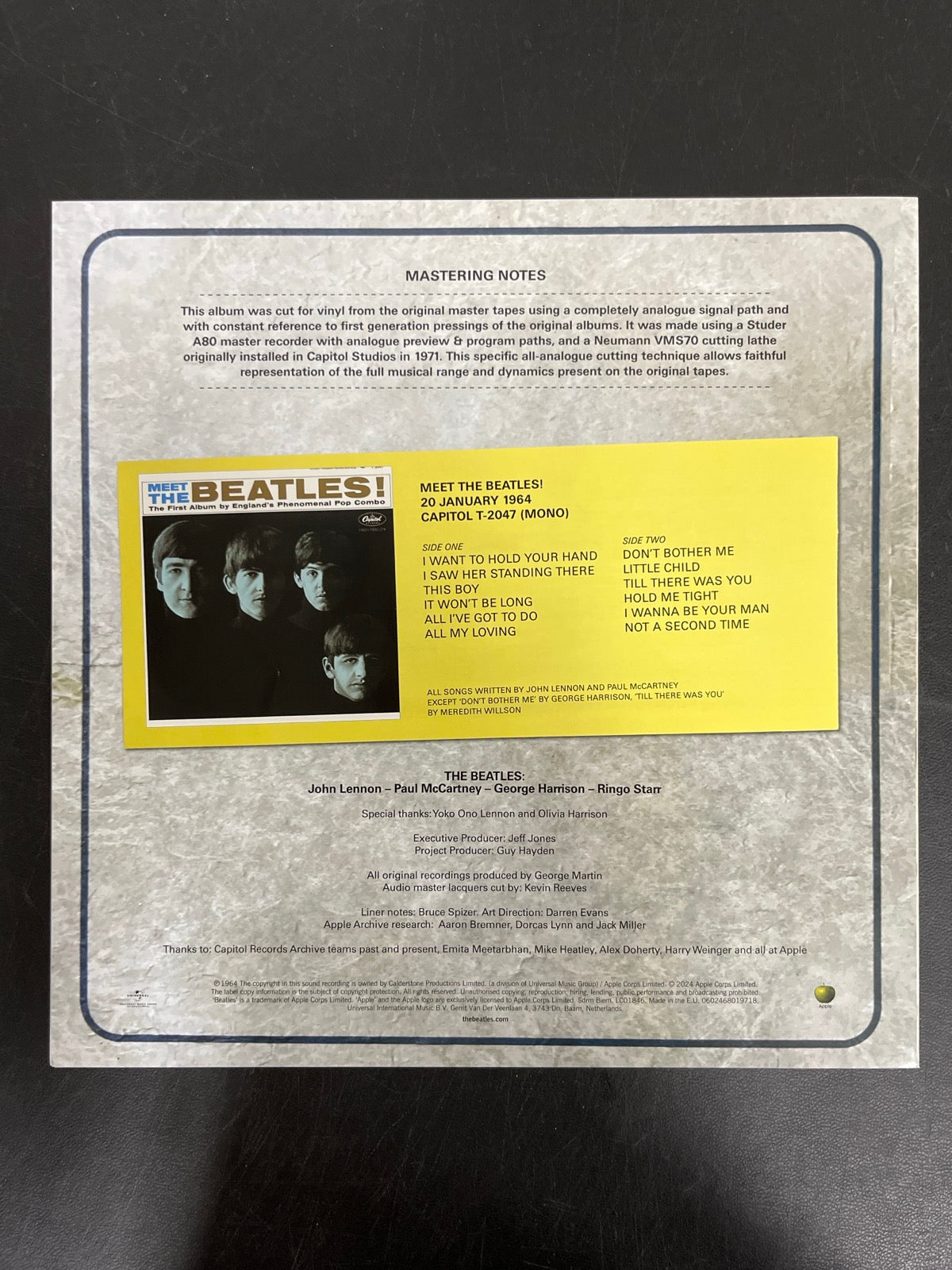 MISC_4 - The Beatles - Meet The Beatles! 180gm Blue Vinyl USED NOT TESTED