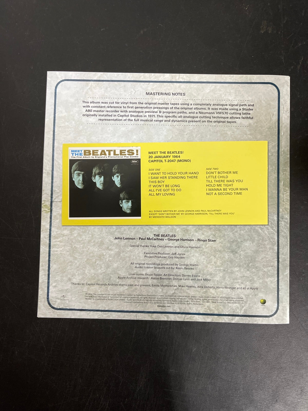 MISC_4 - The Beatles - Meet The Beatles! 180gm Blue Vinyl USED NOT TESTED