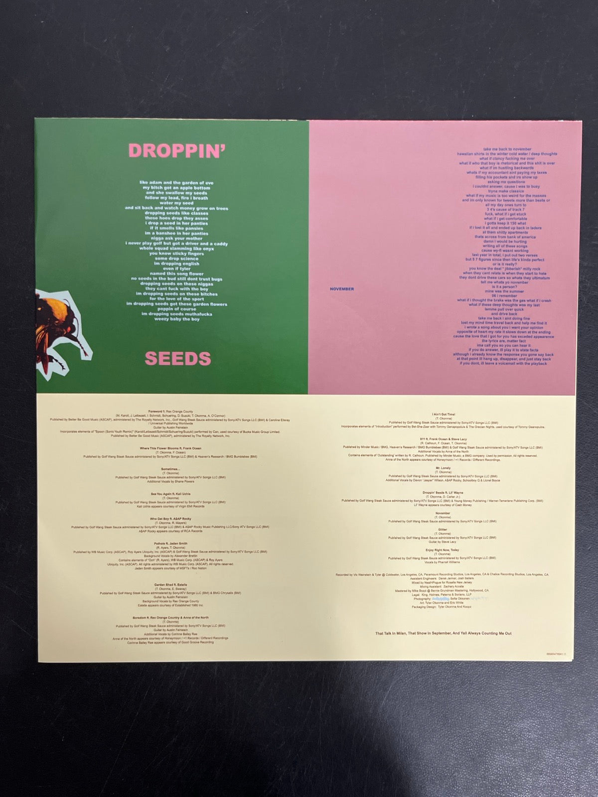 MISC_4 - Tyler, the Creator - Flower Boy LE Vinyl USED NOT TESTED