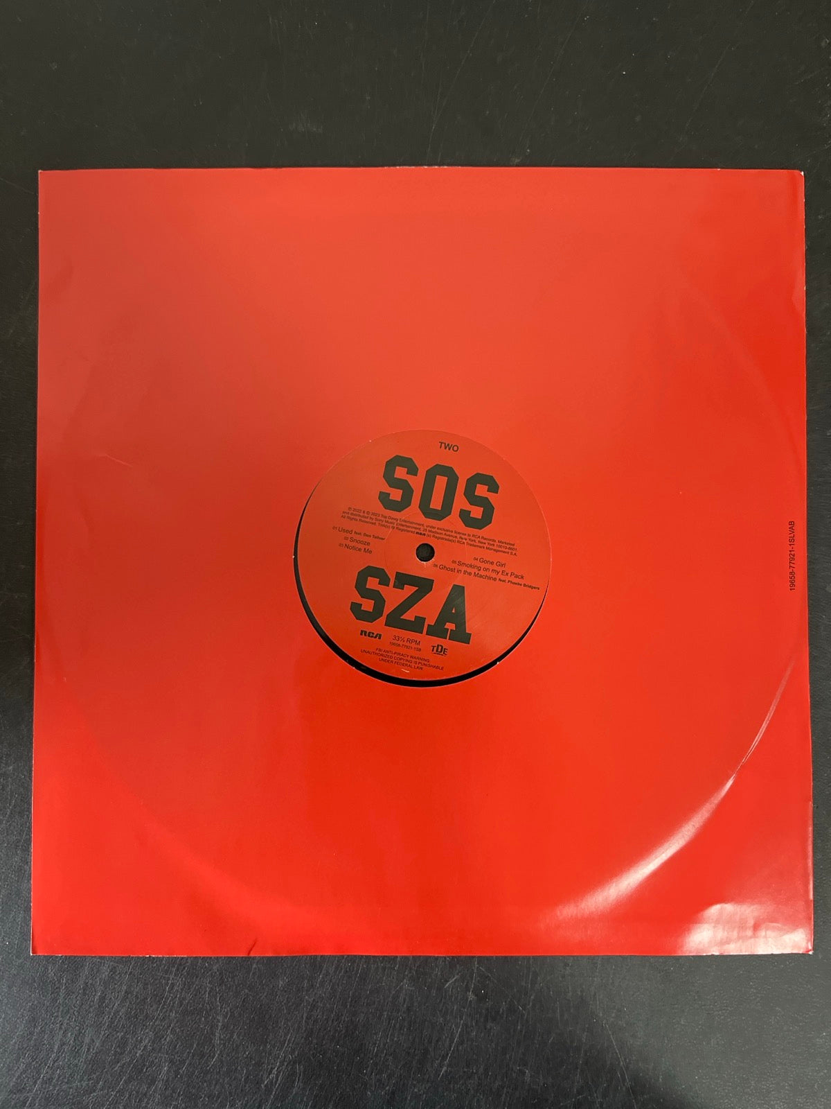 SLEEVE_1B - SZA - SOS LE Vinyl USED NOT TESTED