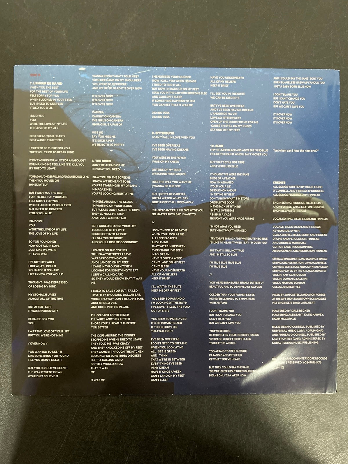 SLEEVE_1B - Billie Eilish - Hit Me Hard And Soft LE Blue / Orange Vinyl USED NOT TESTED