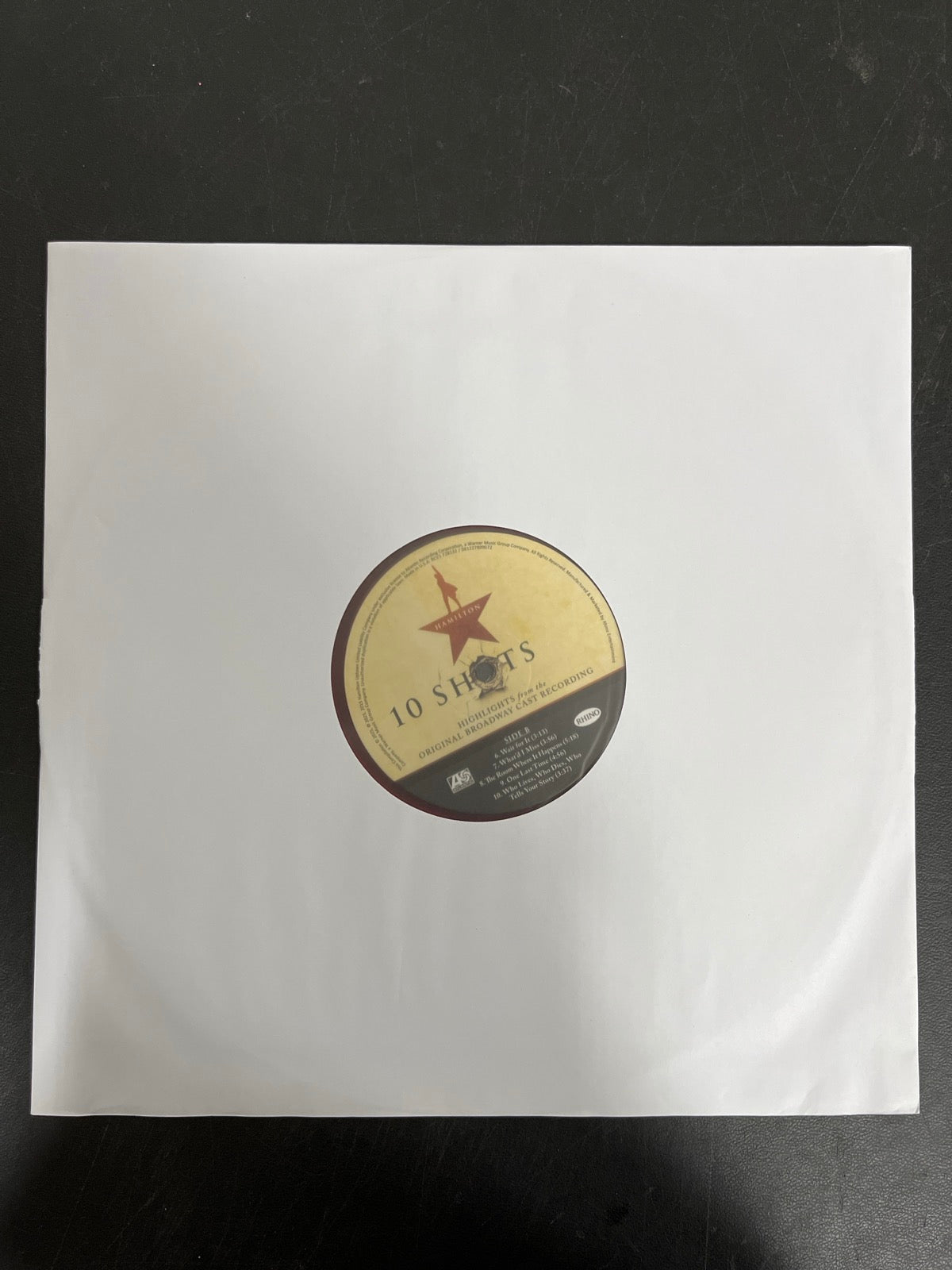 SLEEVE_1B - Lin-Manuel Miranda - Hamilton: 10 Shots LE Red Smoke Vinyl USED NOT TESTED