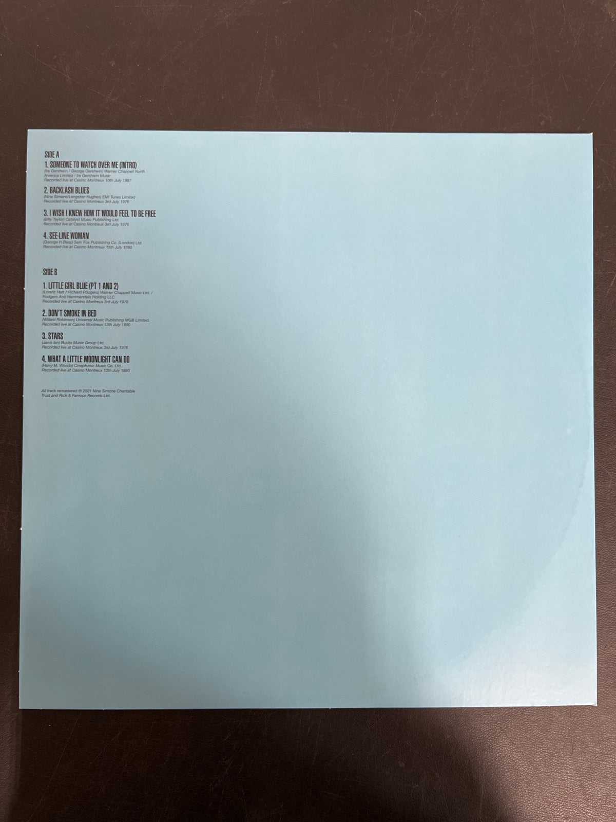 SLEEVE_1B - Nina Simone - The Montreux Years LE Clear Splatter Vinyl USED NOT TESTED