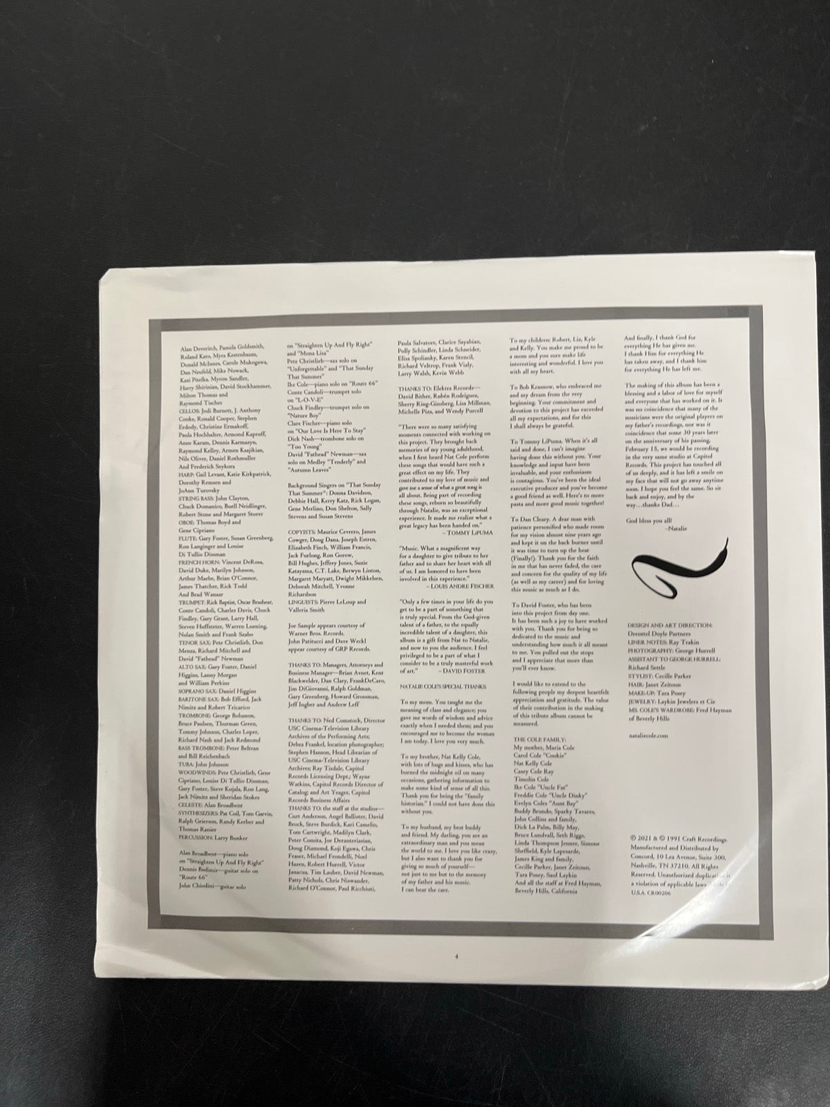 SLEEVE_1B - Natalie Cole - Unforgettable ... LE Hot Pink Vinyl USED NOT TESTED