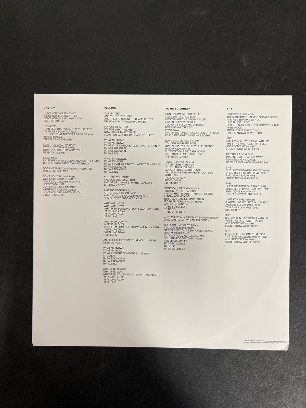SLEEVE_1B - Harry Styles - Fine Line LE 180gm Black / White Splatter Vinyl USED NOT TESTED