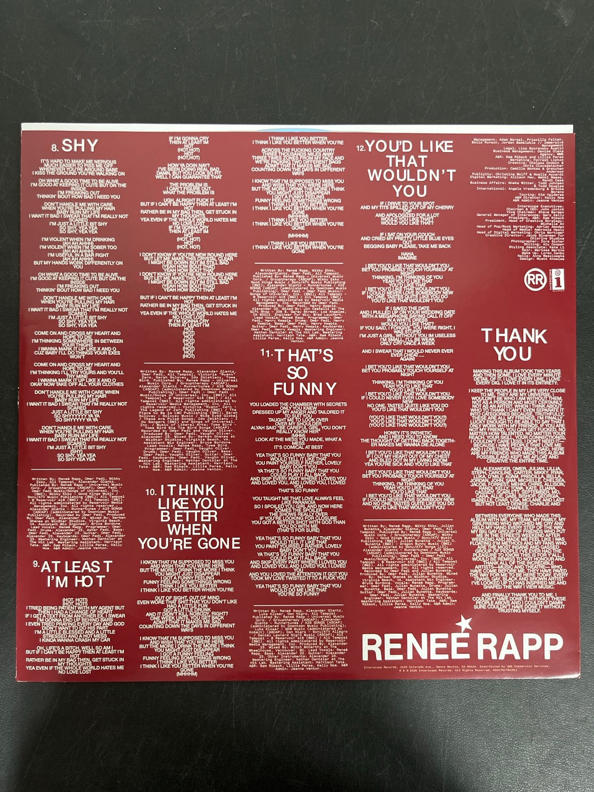 SLEEVE_1B - Reneé Rapp - Bite Me LE Baby Blue Vinyl USED NOT TESTED