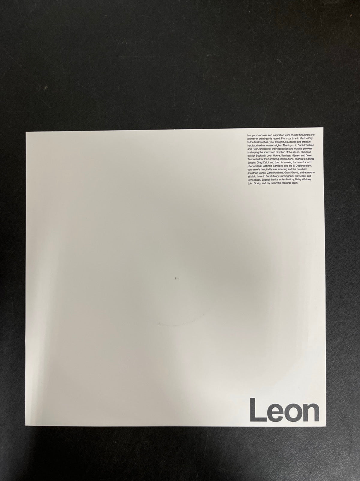SLEEVE_1B - Leon Bridges - Leon Collector's Ed. Bone Color Vinyl USED NOT TESTED